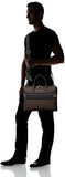 Calvin Klein Men'S Nylon With Saffiano Trim Slim Attache, Dark Chocolate Brown