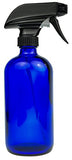 Empty Blue Glass Spray Bottle - Large 16 oz Refillable Container for Essential Oils, Cleaning