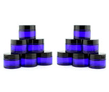 Cornucopia Brands 1-Ounce Cobalt Blue Glass Cosmetic Jars (30ml, 12-Pack, Blue)