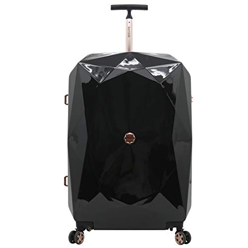 kensie Women's 3D Gemstone TSA Lock Hardside Spinner Luggage, Black, 20