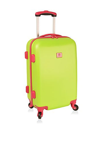 Anne Klein Palm Springs 20” Hardside Carry-On Spinner Luggage, Lime Hibiscus