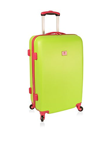 Anne Klein Palm Springs 24” Hardside Spinner Luggage, Lime Hibiscus