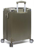 Dejuno Moda Scratch Resistant 3-Piece Hardside Spinner Luggage Set-Olive