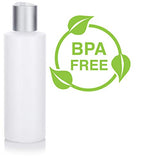 Clear Natural Refillable Plastic Squeeze Bottle with Disc Cap - 6 oz (3 Pack) + Labels