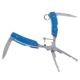 LIZHOUMIL Stainless Steel Fishing Gripper Lure Pliers Multifunction Fish Line Cutter Fishing Tools ht1002-1 Blue + Steel Wire Drop Rope + Nylon Bag