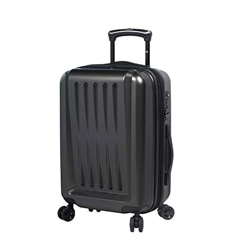 Mia Toro Italy Moderno Lucido Hardside 24 Inch Spinner, Black