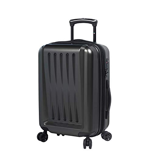 Mia Toro Italy Moderno Lucido Hardside 24 Inch Spinner, Black