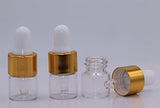 Wresty 50 Pcs Clear Glass Dropper Vails 1ml Mini Essential Oils Sample Dropper Bottles For Traveling Essential Oils Perfume Cosmetic Liquid,With 2 pcs dropper