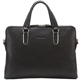 Banuce Black Soft Genuine Leather Briefcase for Women Men Business Work 14" Laptop Messenger Bag