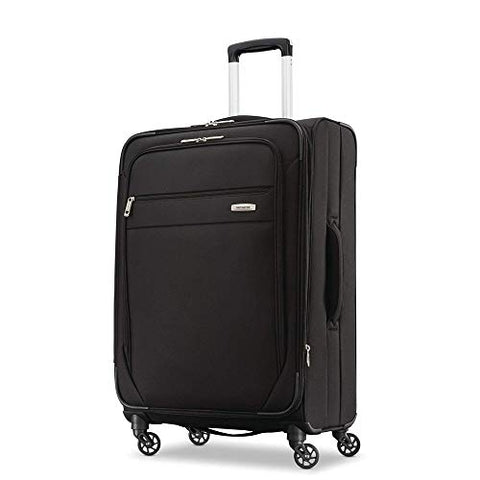 Samsonite Advena Expandable Softside Checked Luggage With Spinner Wheels, 25 Inch, Black