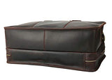 Polare Men'S 17" Full Grain Leather Messenger Shoulder Bag Office Business Laptop Briefcase