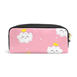 Colourlife Clouds With Crown Pu Leather Pencil Case Holder Pouch Makeup Bags For Boys Girls Adults