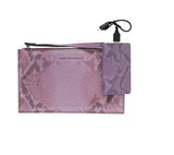 Aimee Kestenberg Pebble Leather Pouch Charger Rose Snake New A285977