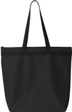 Zuzify Large Tote With Zipper Closure. Fn0105 Os Black