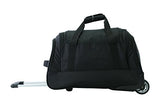TPRC 21" "Adventure" Rolling Duffel Constructed with Honeycomb Designed RIP-STOP Material Includes Dual Side Pockets and Front Accessory Pocket, Black Color Option