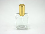 Skyway Refillable Travel Size 2 OZ Perfume Fragrance Bottle TSA Approved Pump Atomizer Spray Perfect for Purse and Traveling - Glass with Gold Accents