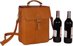 David King & Co. Deluxe Double Wine Bottle Carrier, Tan, One Size