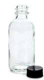 Vivaplex, 12, Clear, 2 oz Glass Bottles, with Lids