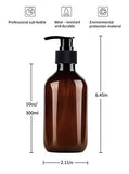 Pump Bottle Dispenser, Yebeauty 10oz/300ml Empty Plastic Refillable Lotion Soap Shampoo Bottles Dispenser Containers with Pump Multipurpose for Cosmetic Kitchen Bathroom, 2-Pack Brown
