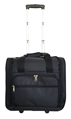 Carryon Laptop Computer Bag Rolling Travel 2Wheel Overnight Makeup Luggage Case Black