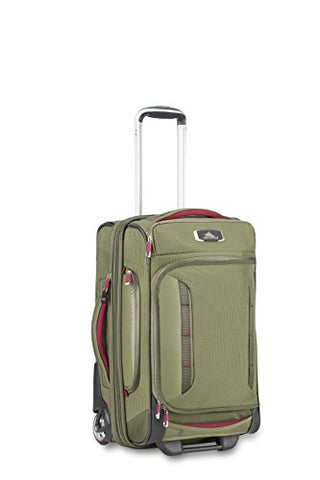 High Sierra At8 Wheeled Duffel Upright, Olive/Cranberry, 22"