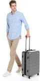 AmazonBasics Premium Hardside Spinner Luggage with Built-In TSA Lock - 24-Inch, Grey
