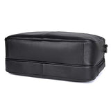 Polare Real Soft Nappa Leather 17" Laptop Case Professional Briefcase Business Bag For Men (Black)