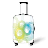 Travel Luggage Cover Suitcase Protector,Abstract,Blue Yellow Circles in Modern Design Grunge Inspired Ombre Style Round Shapes Decorative,Sky Blue Yellow，for TravelL 25.9x37.8Inch