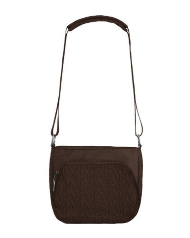 Baggallini Luggage Allure Satin Quilted Crossbody Bag, Espresso, One Size