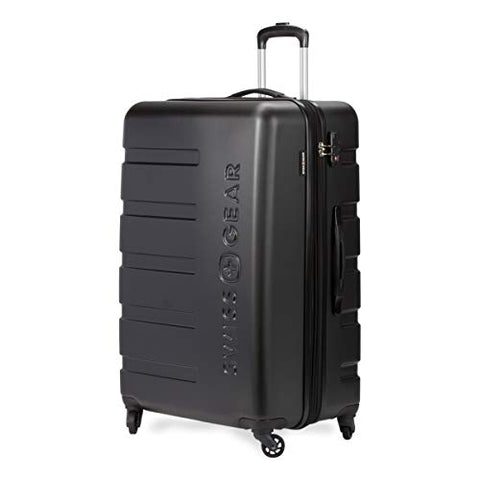 SWISSGEAR 7366 Hardside Expandable Luggage with Spinner Wheels (Medium Checked, Black)