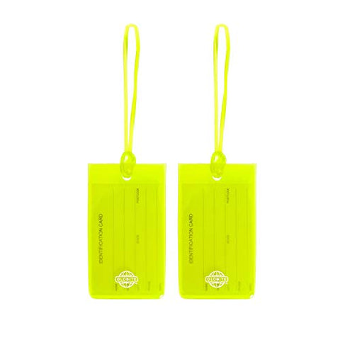 Globite 2 Pack Flexible Luggage Name Tags - Silicone Travel Labels for Bags Backpacks, Suitcases, and Golf Bags