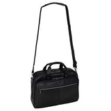 Kenneth Cole Reaction Resolute Men's Briefcase Full-Grain Colombian Leather 16" Laptop Portfolio Messenger Bag, Midnight Black, One Size