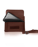 Roma Leathers Motorcyclist Fanny Pack - Four Main Compartments, Shoulder Strap - Brown