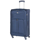 Flight Knight Lightweight 4 Wheel 800D Soft Case Suitcases Maximum Size For Delta, Cabin + Medium + Large Navy FK0039_3SET