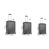 3 Piece Set Luggage Sets Women Men Teens Travel Suitcase with Lightweight TSA Lock Spinner, Home Outdoor Carry On Luggage with 4 Double Silent Wheels Adjustable Handle 20in 24in 28in, Gray