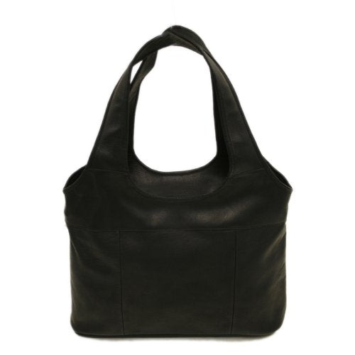 Piel Leather Laptop Hobo, Black, One Size