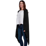 HappyLuxe Travel Wrap and Blanket, Eco Friendly Accessories for Women, Made in USA (Jet Black)