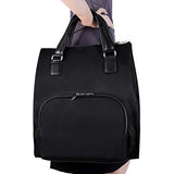 McKlein, N Series, Sofia, Nano Tech-Light Nylon with Leather Trim, 3-in-1 Nylon Ladies' Convertible Backpack Tote, Black (18545)