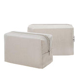 Aspire 6-Pack 100% Cotton Canvas Bags 7" x 4" x 3" Natural Travel Makeup Bags