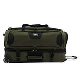 Travelpro Bold 30" Duffle Bag With Drop Bottom, Lightweight, Rugged Rolling Duffel, Olive/Black,