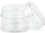 Vivaplex, 12 Clear, 1 oz Plastic Pot Jars, Cosmetic Containers, With Lids.