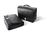 McKlein, I Series, River North, Full Grain Cashmere Napa Leather, 15" Leather Triple Compartment Laptop Briefcase, Black (43555)
