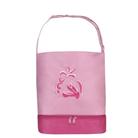 Sassi Pink Embroidered Ballet Shoes Dance Tote