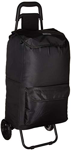 Kenneth Cole Reaction Polyester 2-Wheel Urban Shopping Cart with Removable Shopping Bag, Black
