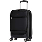 AmazonBasics Hybrid Hard-Softside Expandable Spinner Suitcase, 20-Inch Carry-On, Black