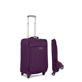 Biaggi Leggero 22-inch Foldable Carry-on Spinner Upright Suitcase Pink