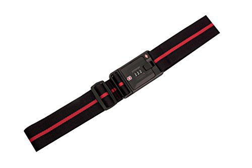 Victorinox Travel Sentry Approved Lockable Luggage Strap, Black/Red Logo