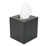 Royce Leather Tissue Box In Black