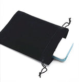 3pcs Small Velvet Cloth Bags with Drawstring for Jewelry Bags Jewelry Pouch, for Store Data Cable, Charging Cable, Desk Lamp Cable, Mobile Phone, Beauty Instrument，Cosmetics，Black