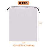 DIOMMELL Set of 12 Transparent Shoe Bags for Travel Large Clear Shoes Storage Organizers Pouch with Rope for Men and Women
